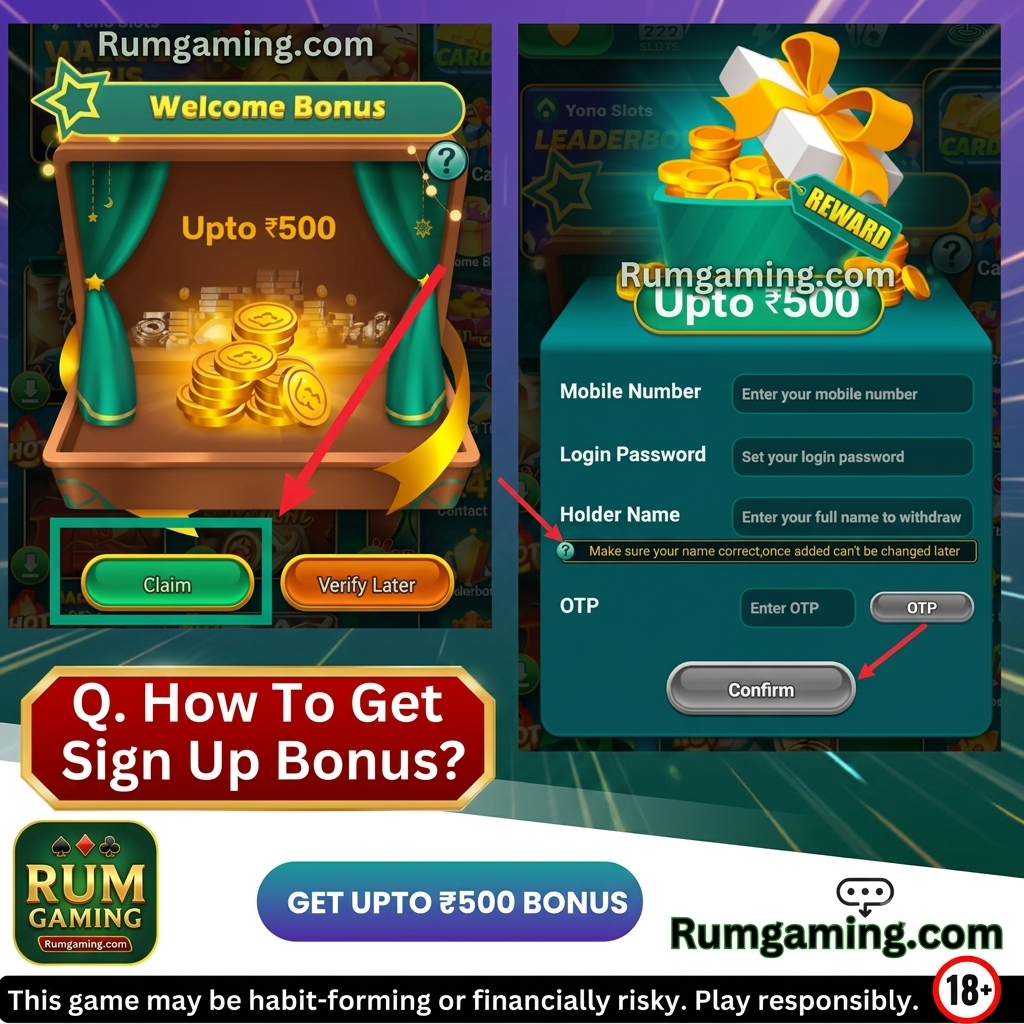 Yono Rummy game mobile interface