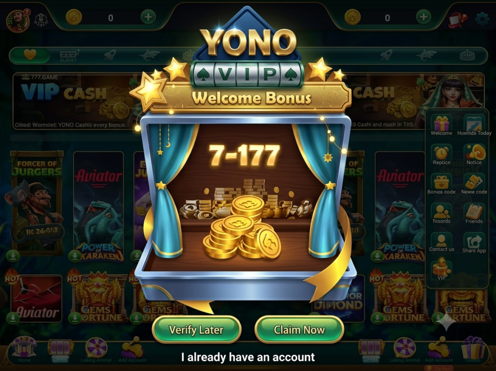 Yono vip game Home Screen Interface
