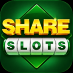Share Slots game icon with green casino theme.